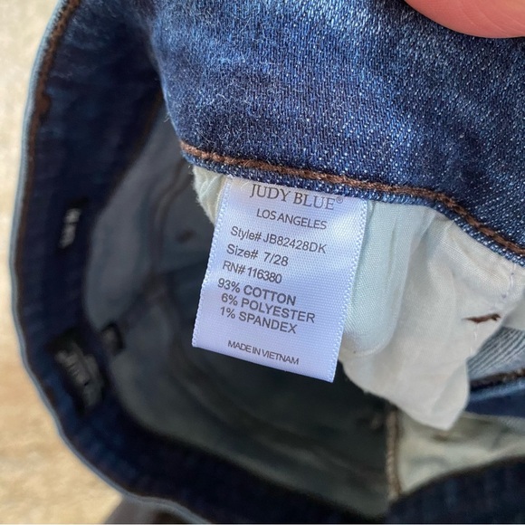 Judy Blue Slim Fit Dark Wash Tapered Leg Jeans JB82428DK: 28/7 - Picture 8 of 10